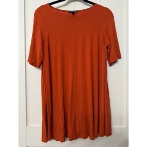 Eileen Fisher tunic, A-line in burnt orange sz Small